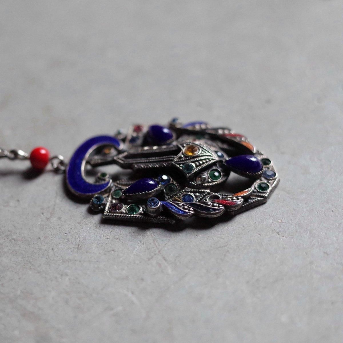 ᥿ ʥ ޥ顼 饹 ͥå쥹1920-30's Enamel Multi Color Glass Necklace