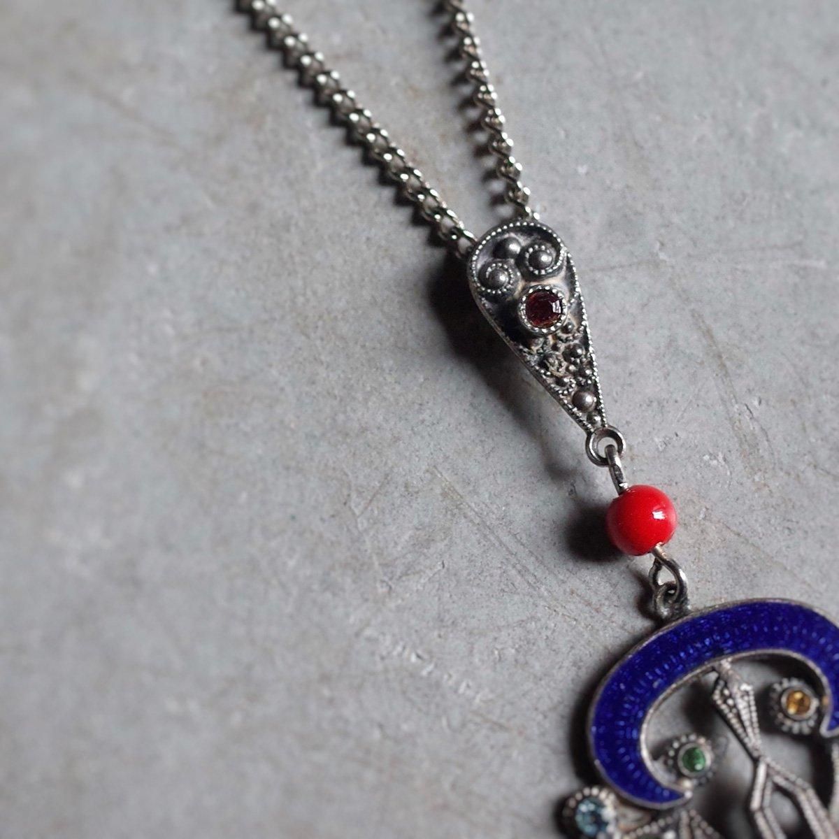 ᥿ ʥ ޥ顼 饹 ͥå쥹1920-30's Enamel Multi Color Glass Necklace