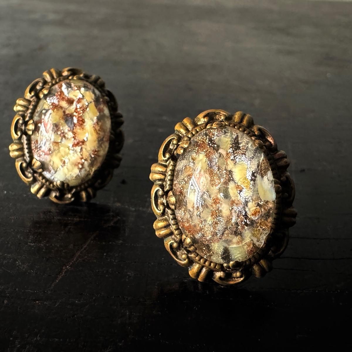 1960ǯ  ɥե륬饹 Х륤󥰡Glass Earrings