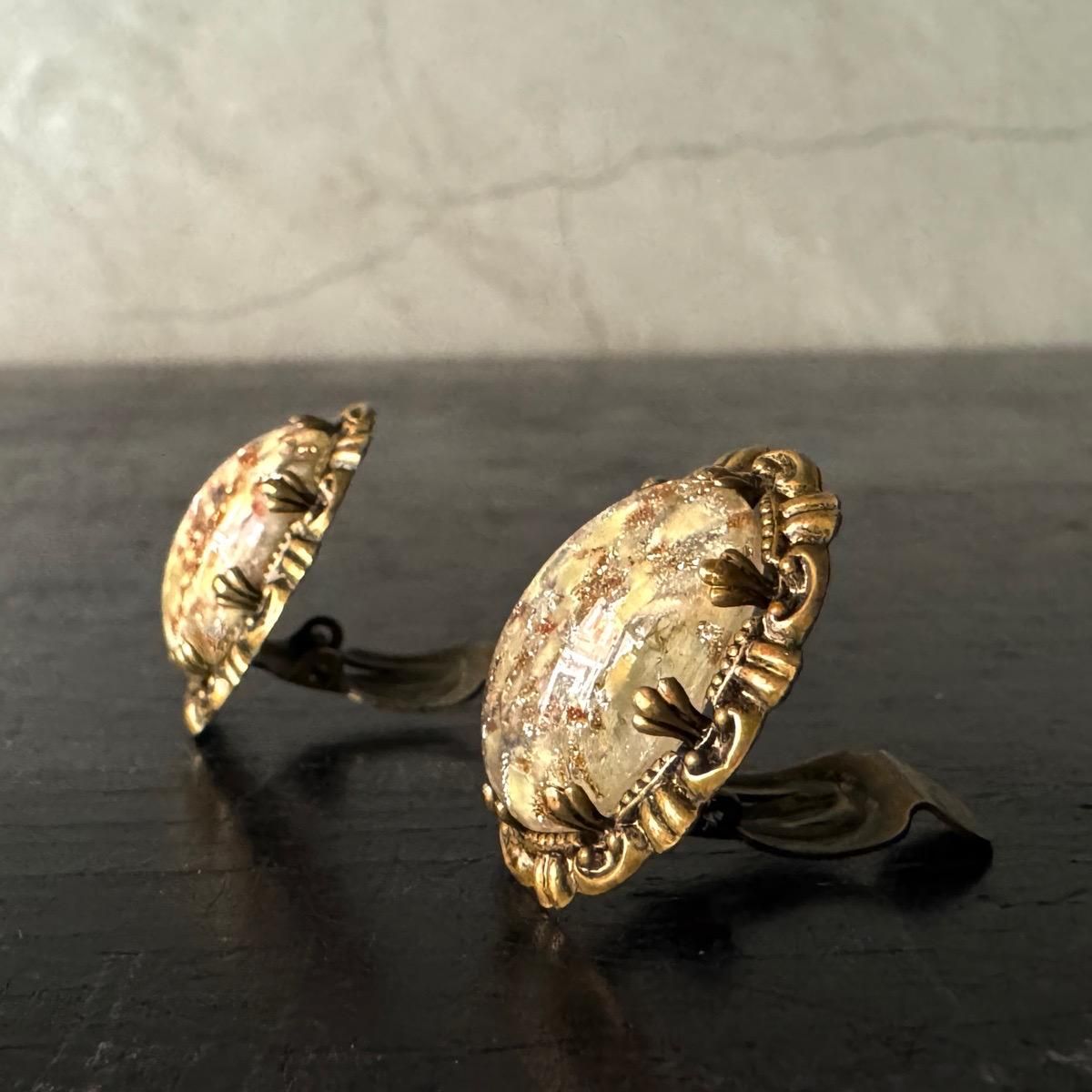 1960ǯ  ɥե륬饹 Х륤󥰡Glass Earrings