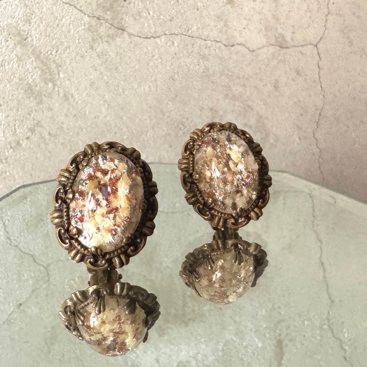 1960ǯ  ɥե륬饹 Х륤󥰡Glass Earrings