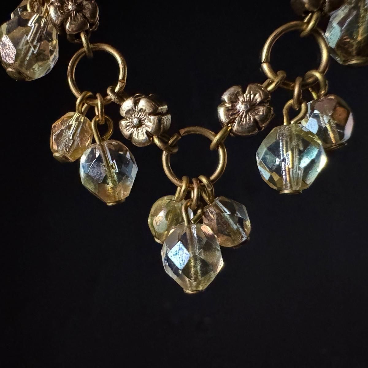 1950ǯ 饹 ե󥸥եͥå쥹Glass Flower Necklace