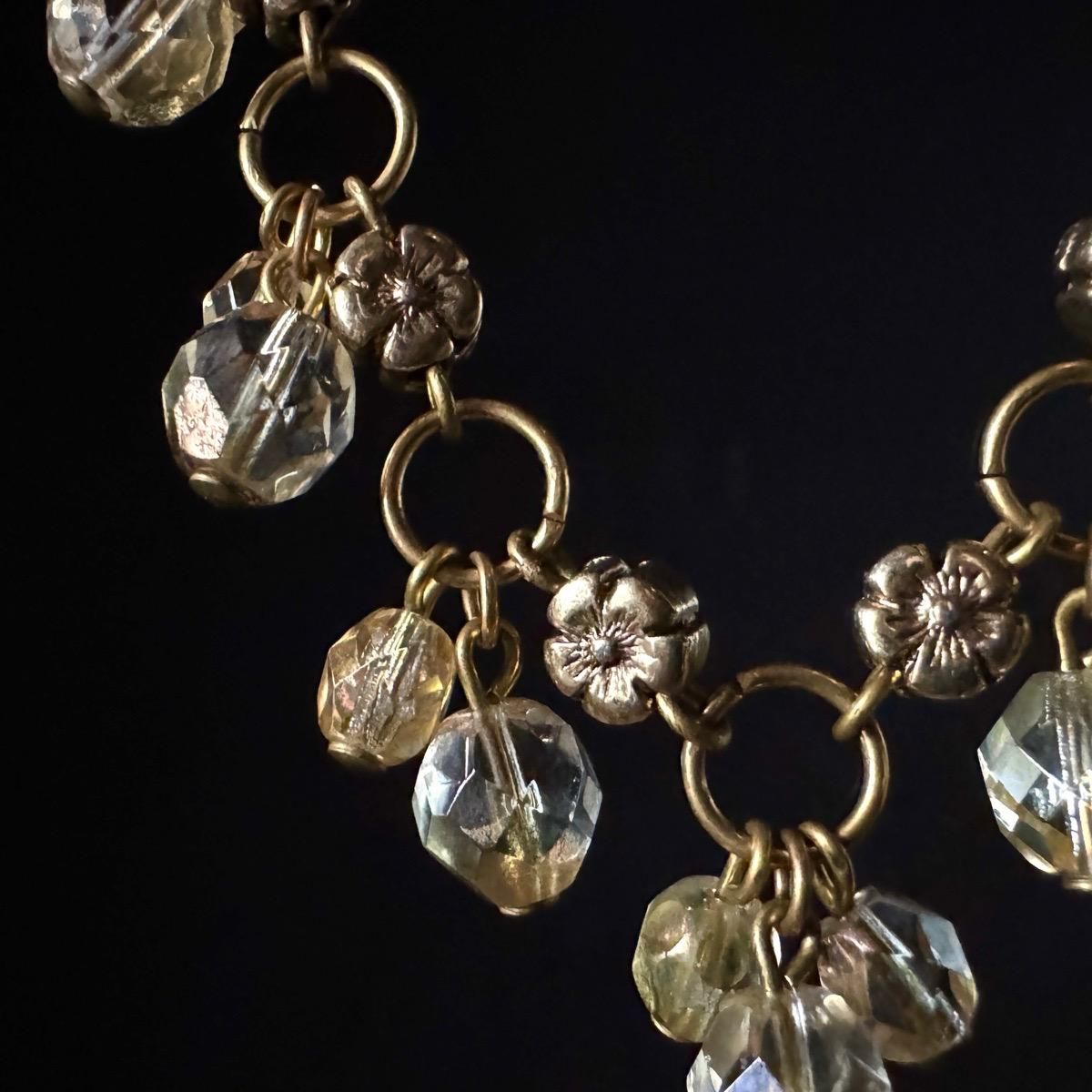 1950ǯ 饹 ե󥸥եͥå쥹Glass Flower Necklace