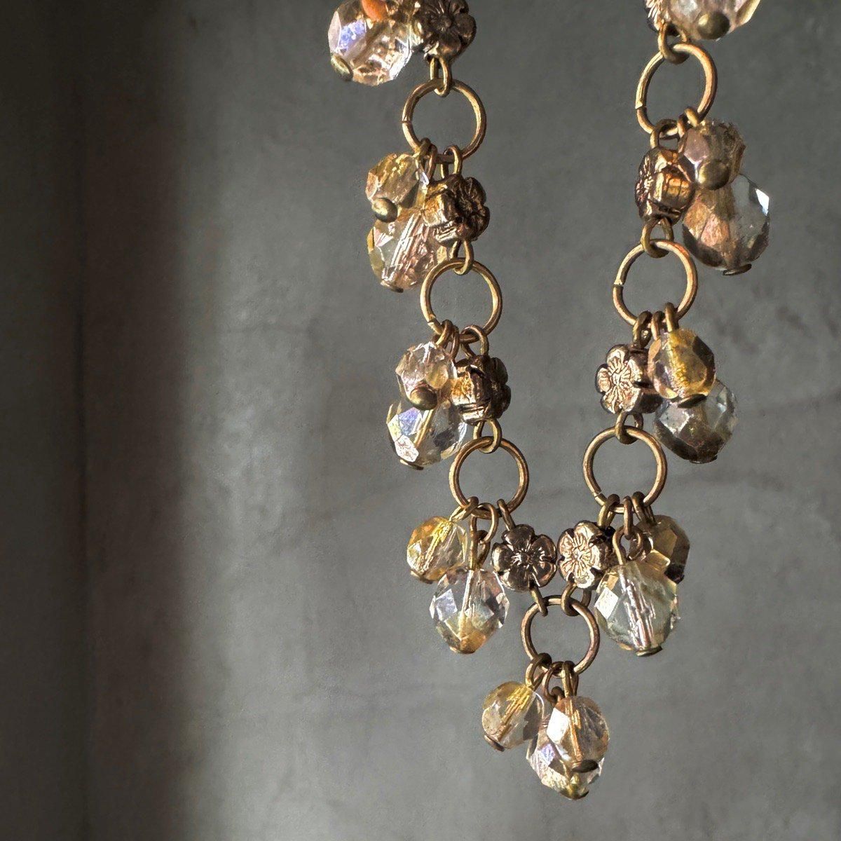 1950ǯ 饹 ե󥸥եͥå쥹Glass Flower Necklace