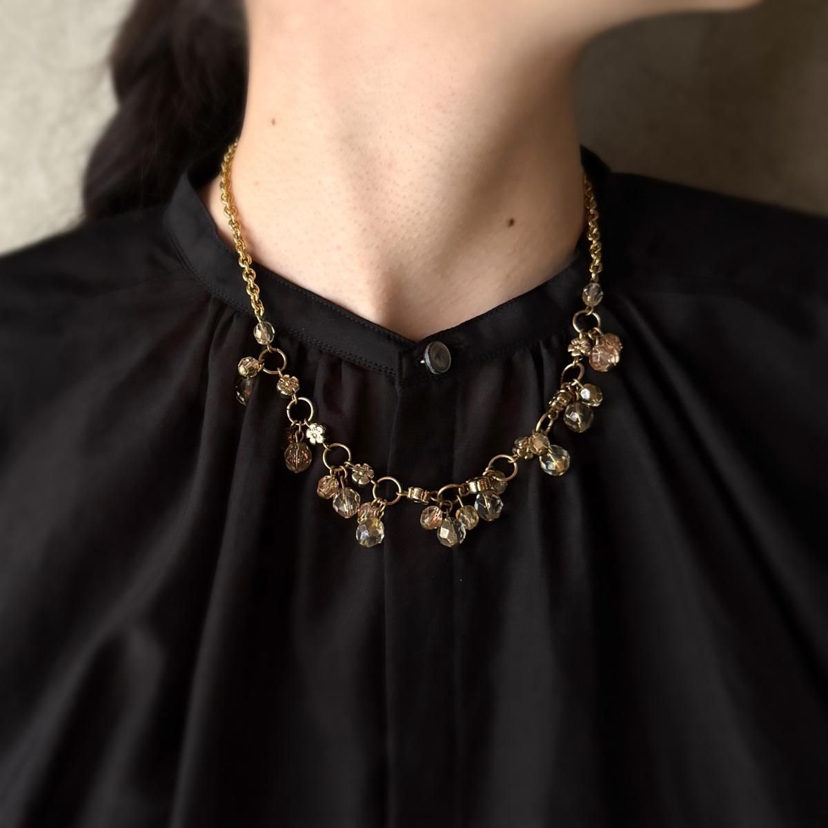 1950ǯ 饹 ե󥸥եͥå쥹Glass Flower Necklace