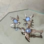 1950ǯ С 饹 Ļ֥ &  ǥߥѥ塼Glass Bird Brooch & Earrings