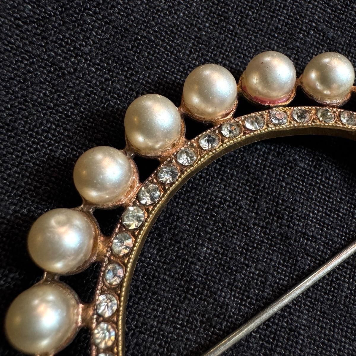 1930ǯ 饹ѡ Ⱦ߷֥Glass Pearl Brooch