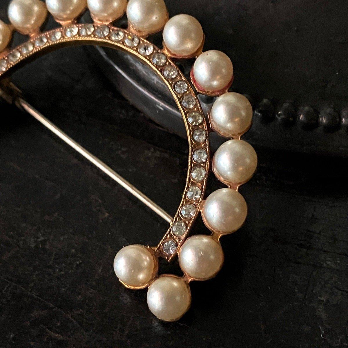 1930ǯ 饹ѡ Ⱦ߷֥Glass Pearl Brooch
