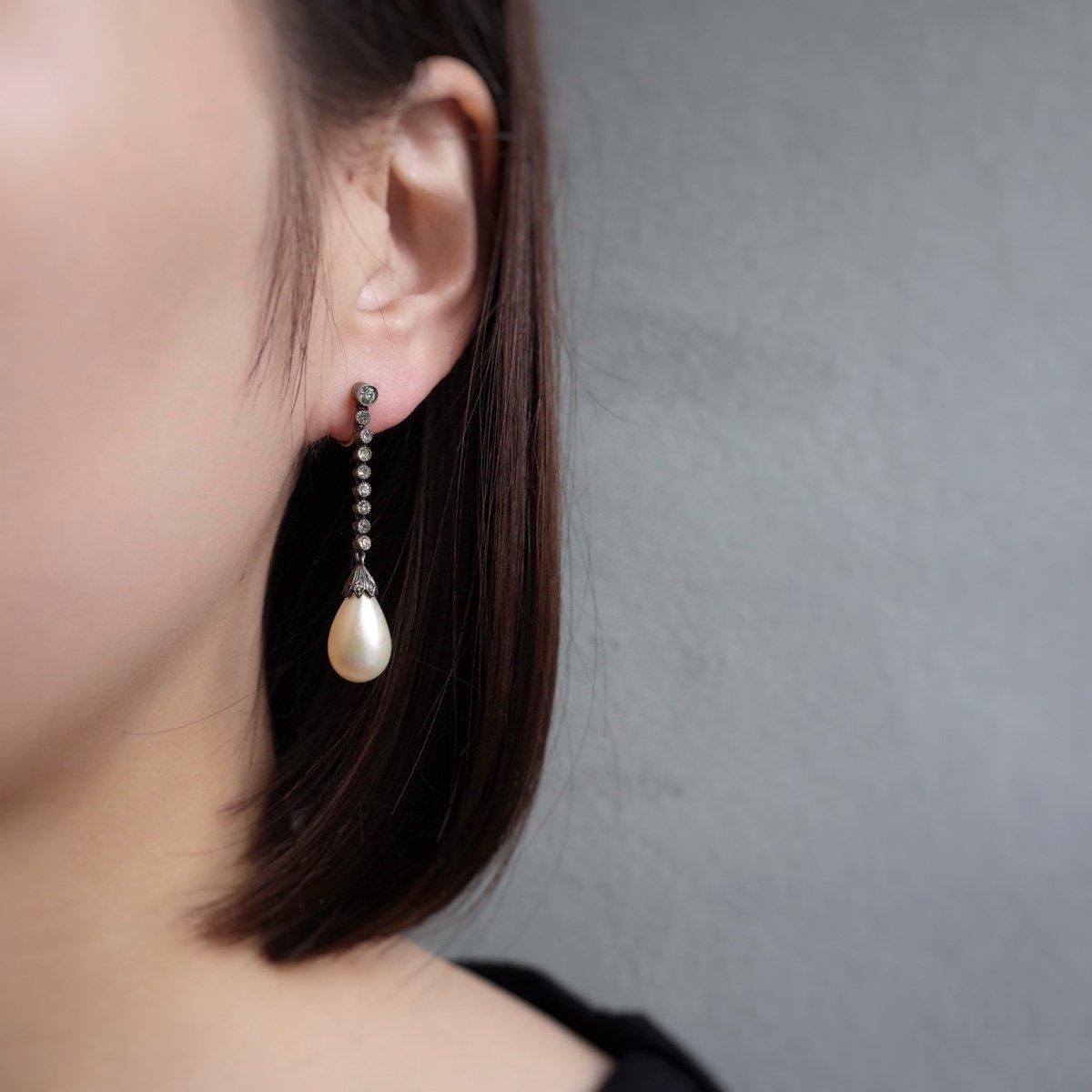 <img class='new_mark_img1' src='https://img.shop-pro.jp/img/new/icons13.gif' style='border:none;display:inline;margin:0px;padding:0px;width:auto;' />С 饹ѡ ꥢȡ 󥰡1920-30's Silver Glass Pearl Clear Stones Earrings