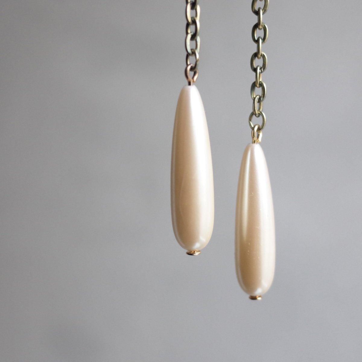 ѡӡ 󥰥 󥰡1960's Pearl Long Chain Earrings