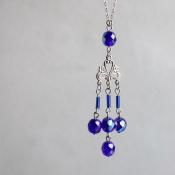 ᥿ ֥롼饹 ͥå쥹1930's Metal Blue Glass Necklace