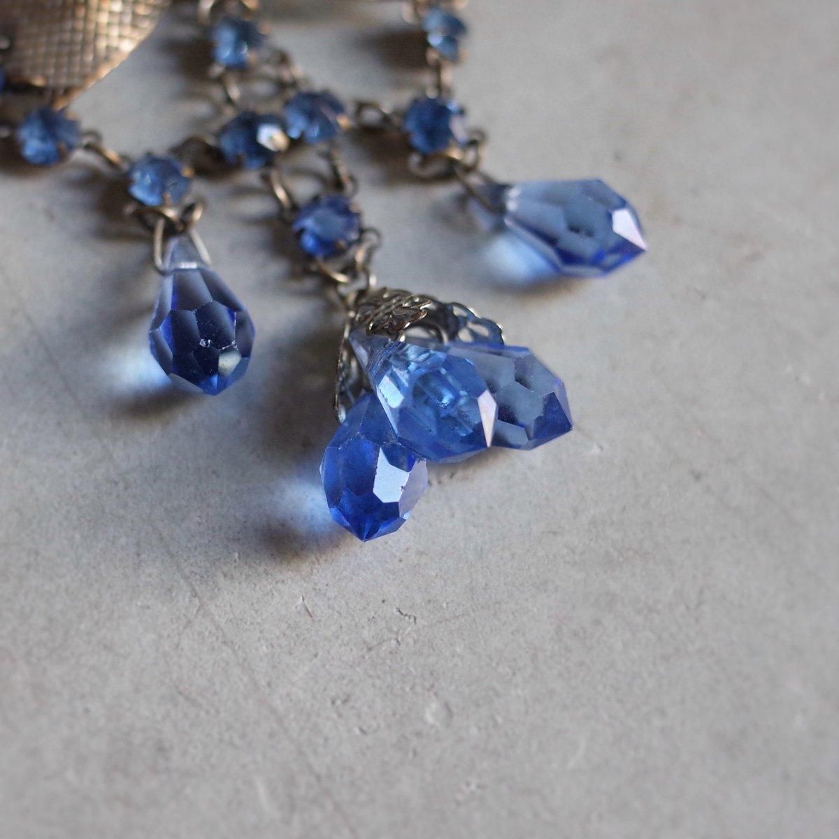 ᥿ ֥롼饹 ܥ ͥå쥹1930's Metal Blue Glass Ribbon Necklace