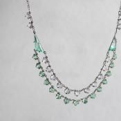 ᥿ ꡼󥬥饹 2Ϣ ͥå쥹1930's Metal Green Glass Necklace
