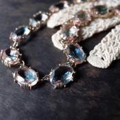 ᥿ Х顼饹 ͥå쥹1940's Metal Bicolor Glass Necklace