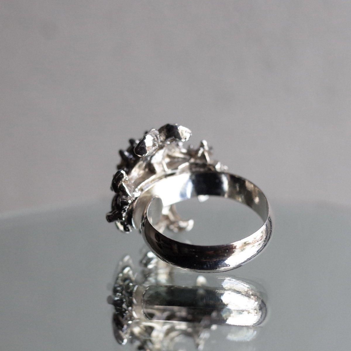 ᥿ ܥꥬ饹  1950's Metal Rivoli Glass Ring