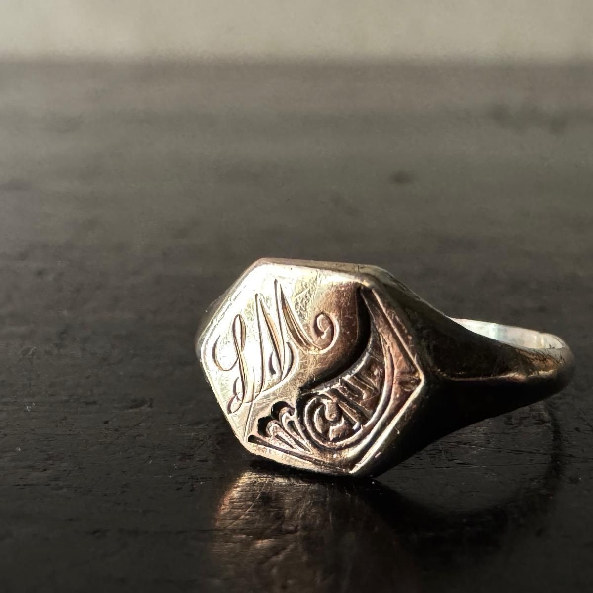 ơ С Υ ͥåȥ󥰡Silver Gilt Signet Ring