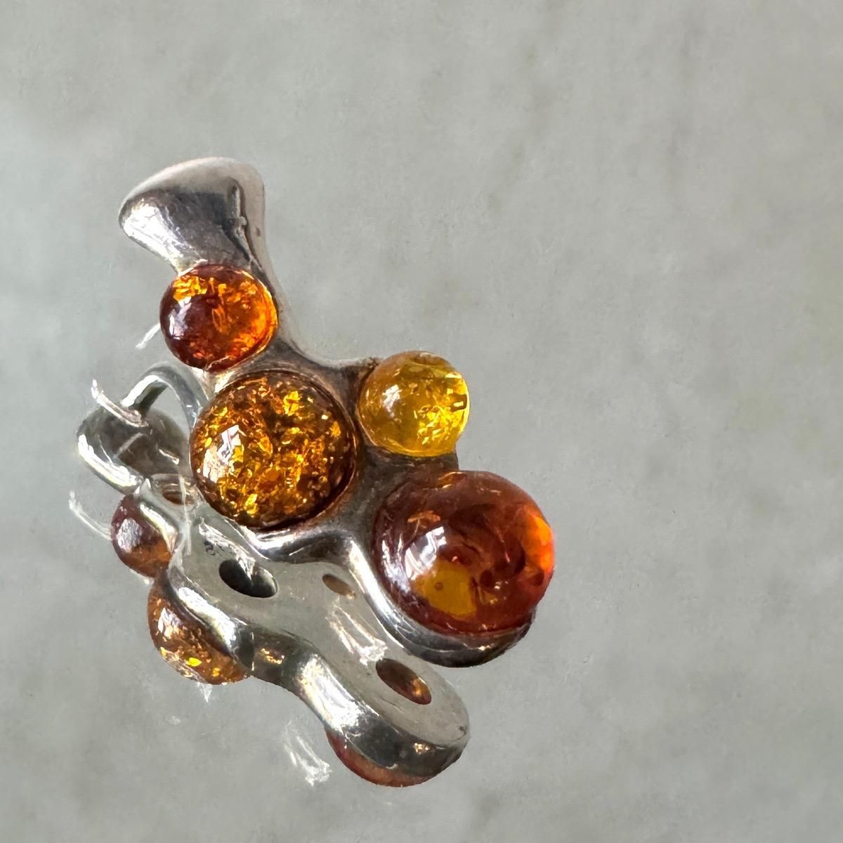ơ С С ڥȥȥåסSilver Amber Pendant Top