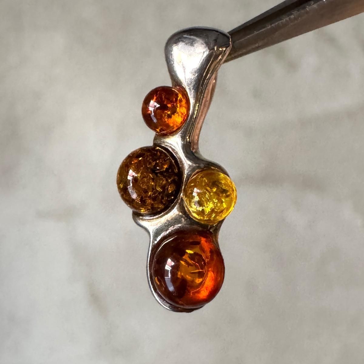 ơ С С ڥȥȥåסSilver Amber Pendant Top