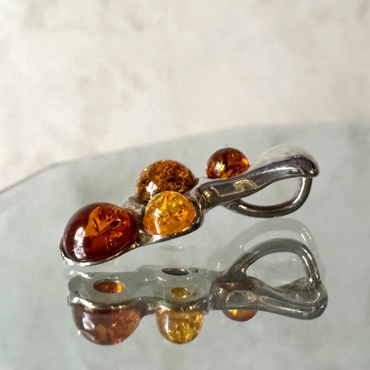 ơ С С ڥȥȥåסSilver Amber Pendant Top