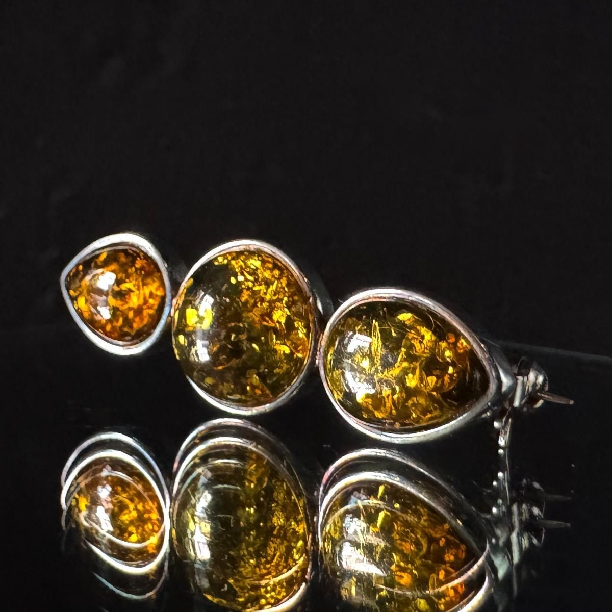 ơ С ꡼󥢥С ֥Silver Amber Brooch
