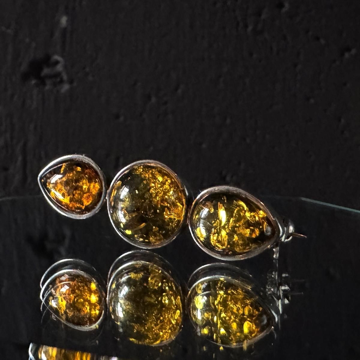 ơ С ꡼󥢥С ֥Silver Amber Brooch