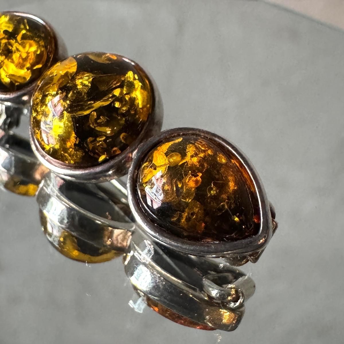 ơ С ꡼󥢥С ֥Silver Amber Brooch