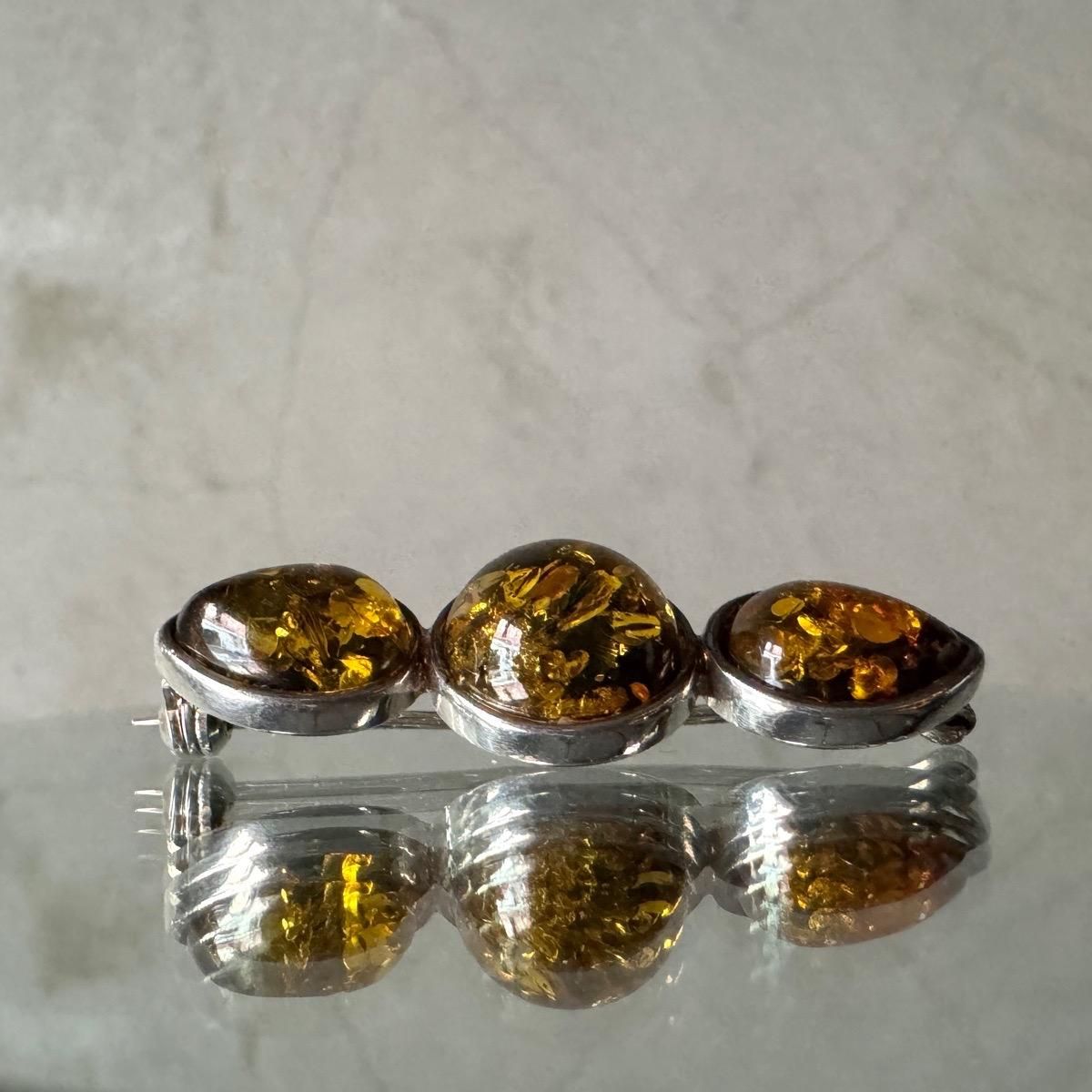 ơ С ꡼󥢥С ֥Silver Amber Brooch