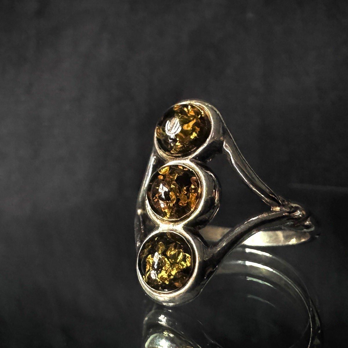 ơ С ꡼󥢥С 󥰡Silver Amber Ring