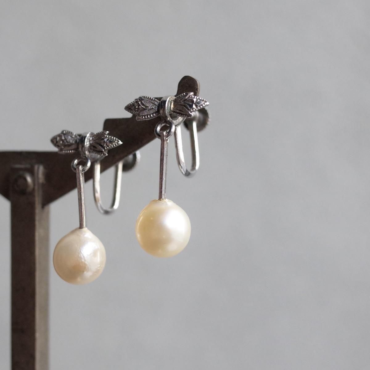 1930ǯ С ܥ 󥰡1930's Silver Ribbon Earrings