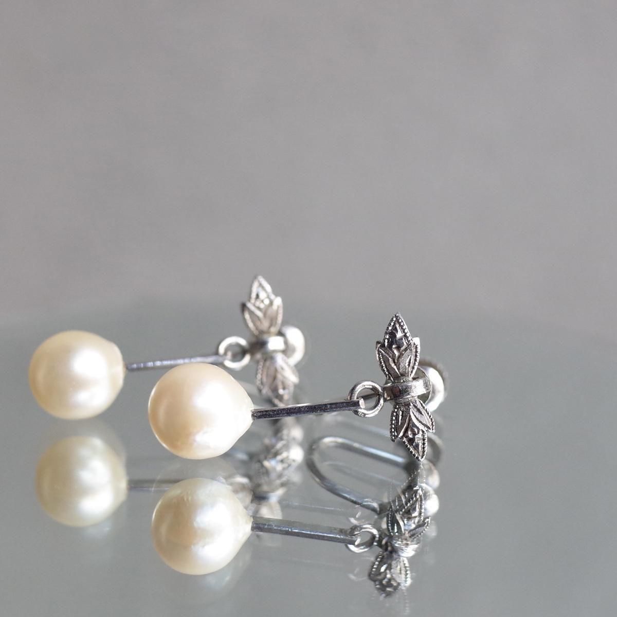 1930ǯ С ܥ 󥰡1930's Silver Ribbon Earrings