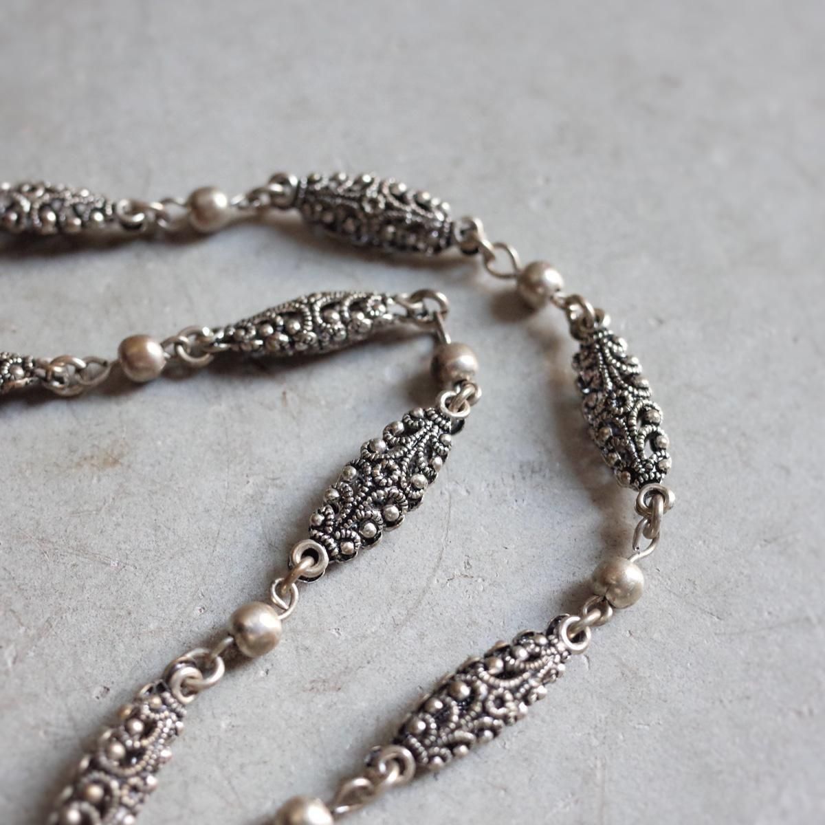 ᥿ ѡ ѡץ륬饹 ͥå쥹1920's Metal Pearl Purple Glass Necklace