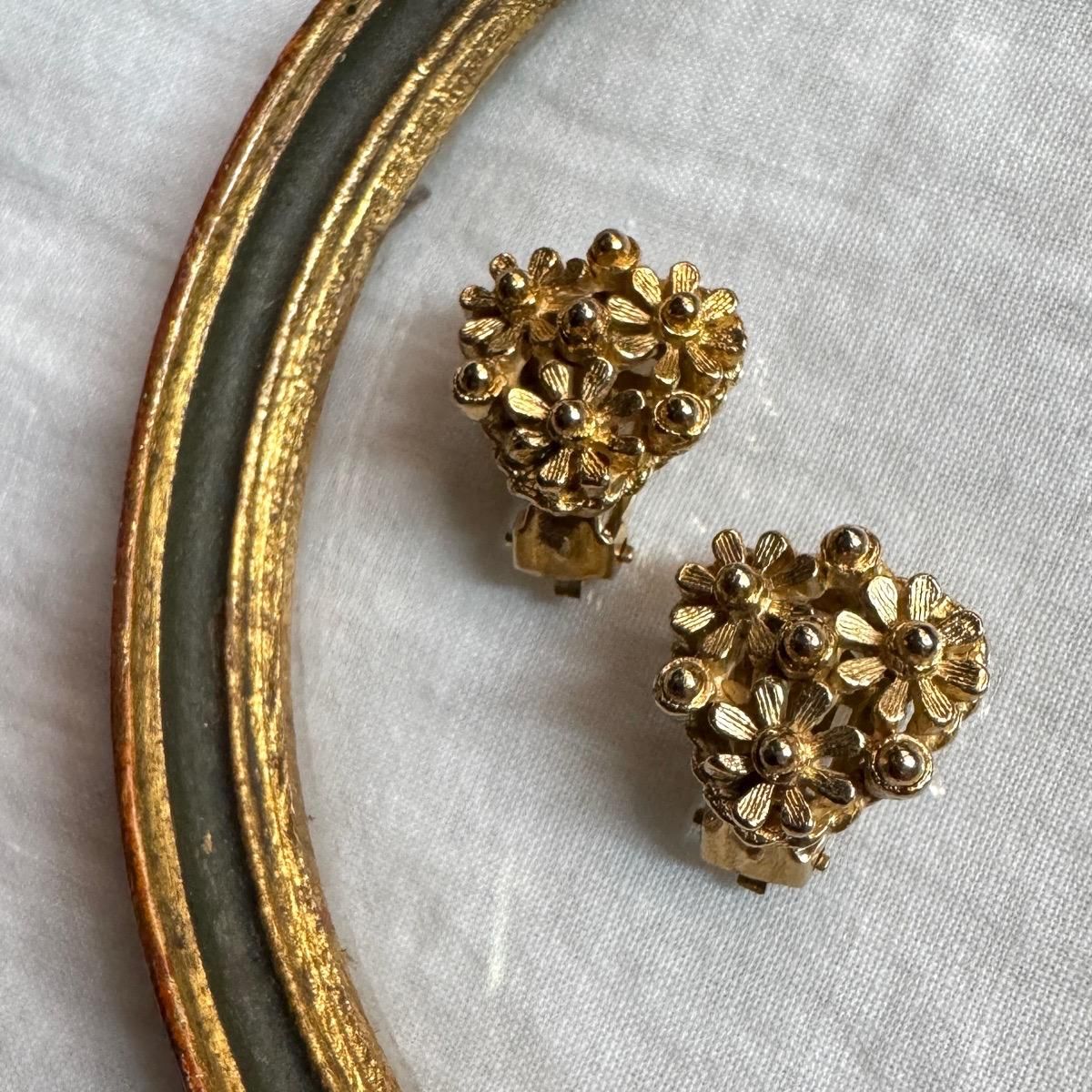 1960ǯ ᥿ ե  Dead StockMetal Flower Earrings