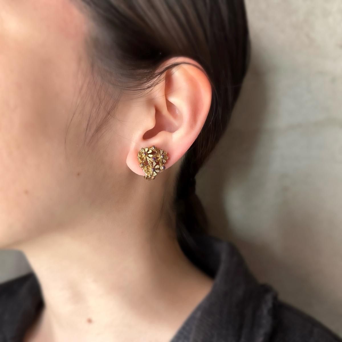 1960ǯ ᥿ ѡץڥ ե  Dead StockMetal Flower Earrings