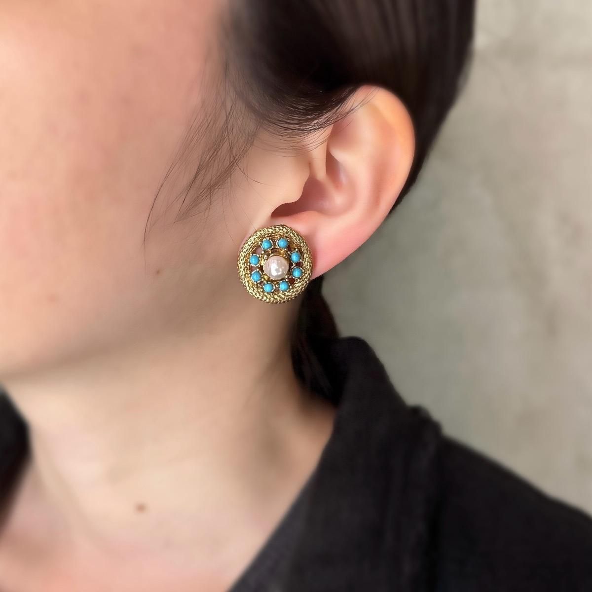1960ǯ ֥롼 ѡ 饦  Dead StockMetal  Earrings