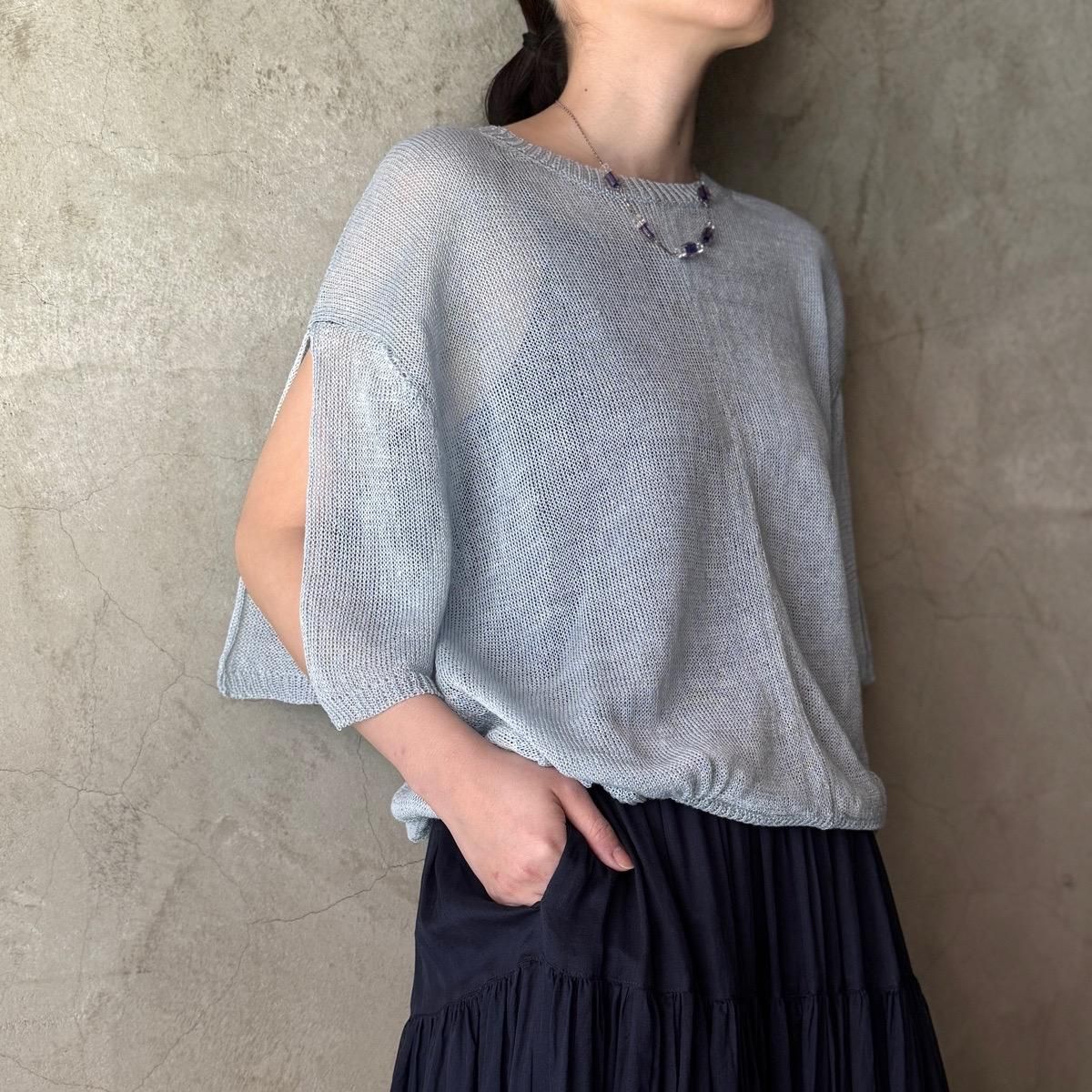 suzuki takayuki knitted t-shirtʥ業 ˥åƥTġInk blue