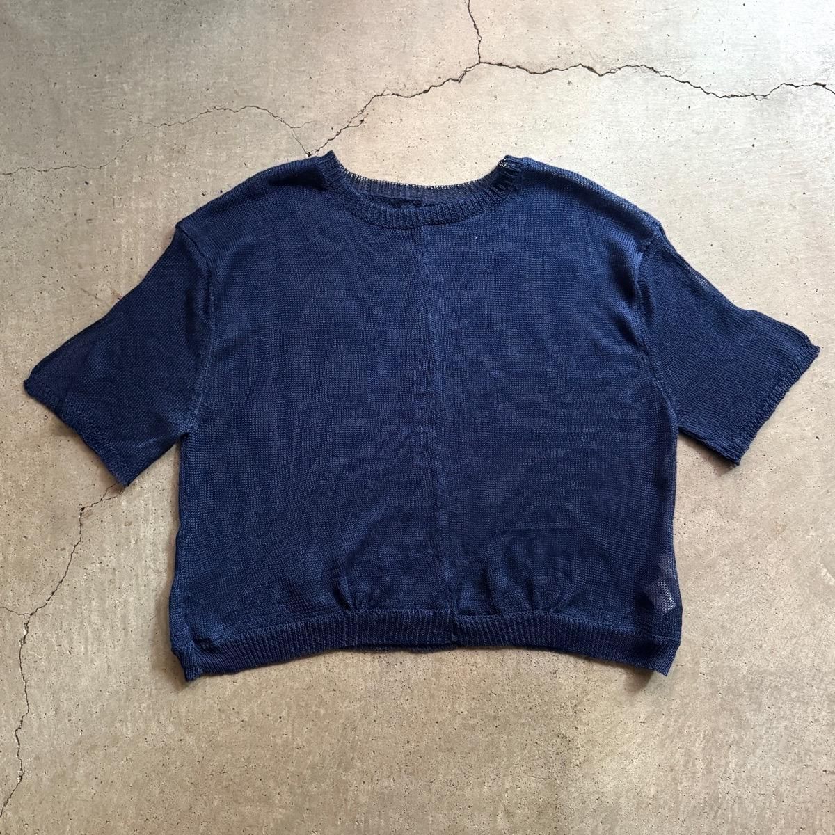 suzuki takayuki knitted t-shirtʥ業 ˥åƥTġInk blue