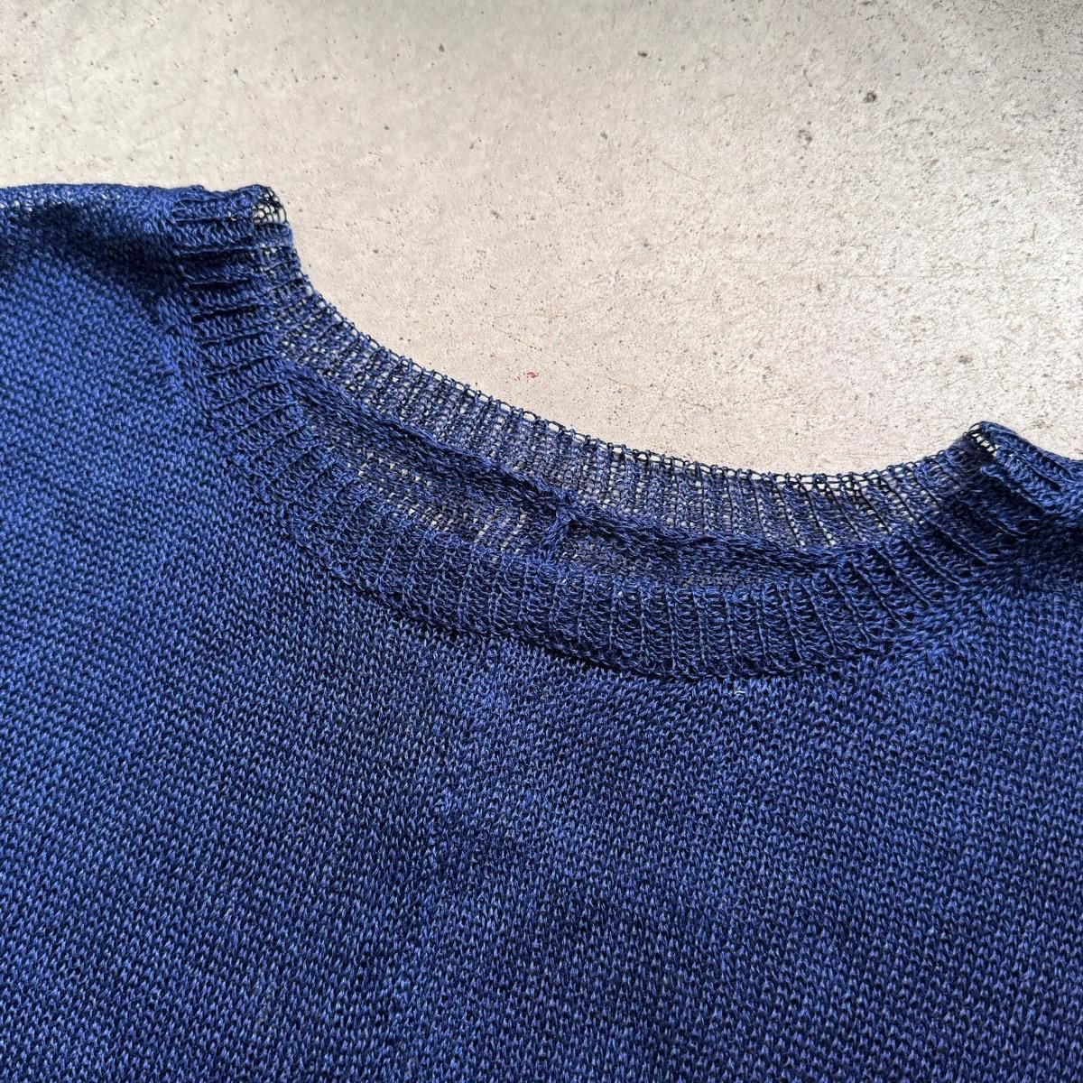 suzuki takayuki knitted t-shirtʥ業 ˥åƥTġInk blue