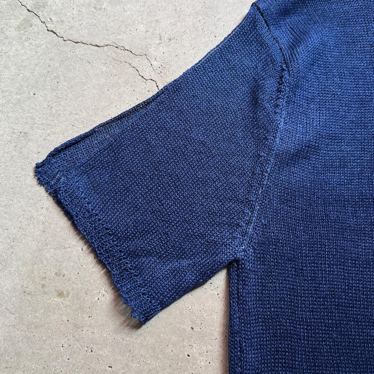 suzuki takayuki knitted t-shirtʥ業 ˥åƥTġInk blue