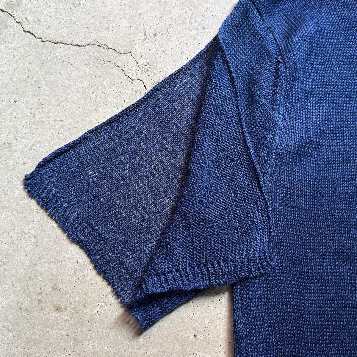 suzuki takayuki knitted t-shirtʥ業 ˥åƥTġInk blue