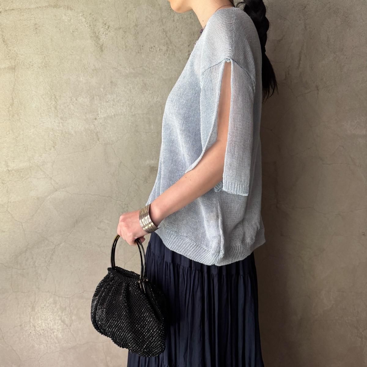 suzuki takayuki knitted t-shirtʥ業 ˥åƥTġFountain blue