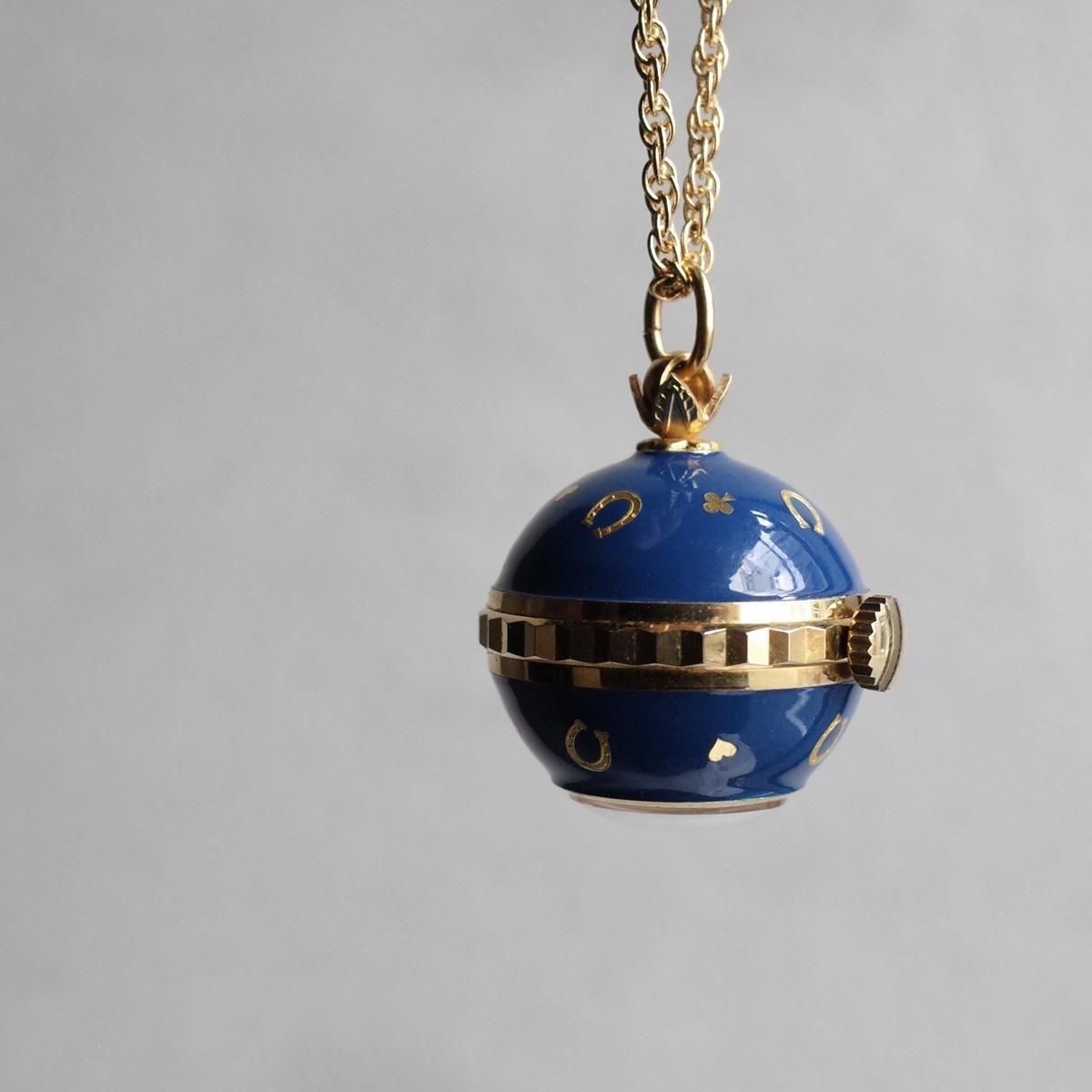 ✨稼働美品✨Chandler✨チャンドラー✨球体手巻き式ペンダントウォッチ Chandler PENDANT WATCH（チャンドラー ペンダントウォッチ）球体 青