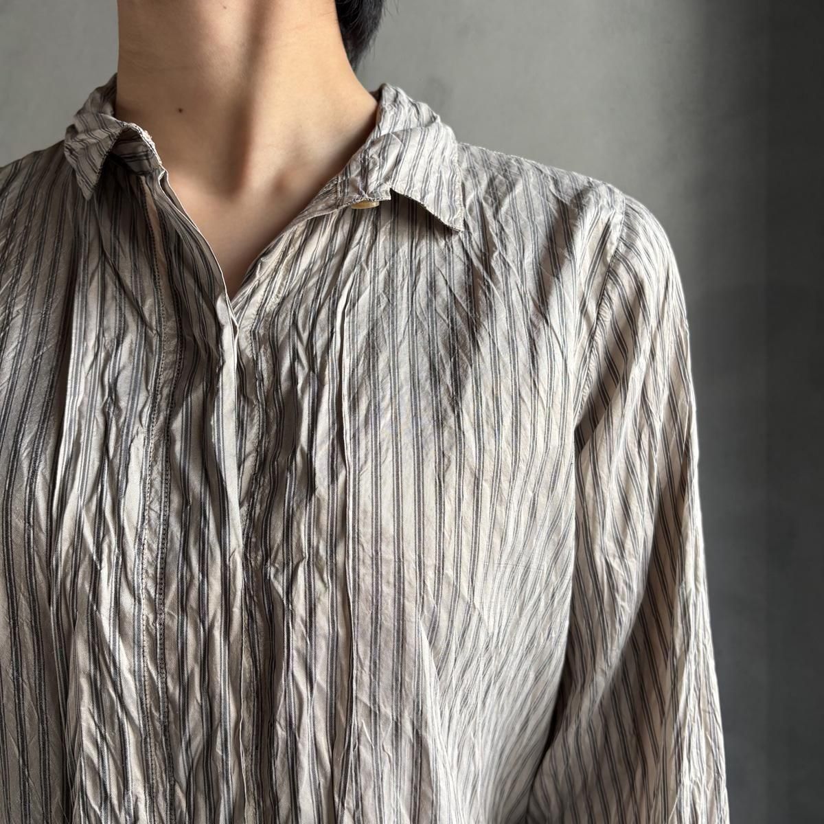CHRISTIAN PEAU CP FP BLOUSE 001ʥꥹ ݡ ֥饦NAVY STRIPE