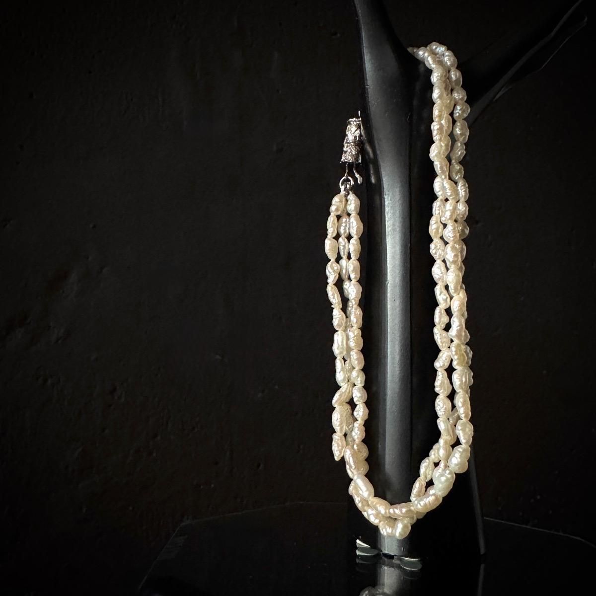 ơ С øѡ 3Ϣ֥쥹åȡSilver Freshwater Pearl Bracelet 