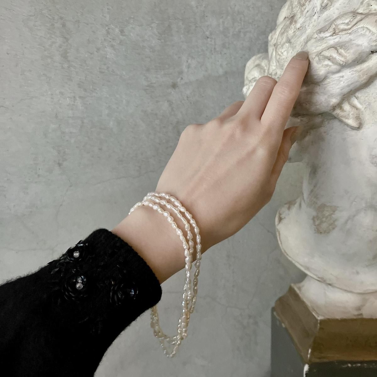 ơ С øѡ 3Ϣ֥쥹åȡSilver Freshwater Pearl Bracelet 