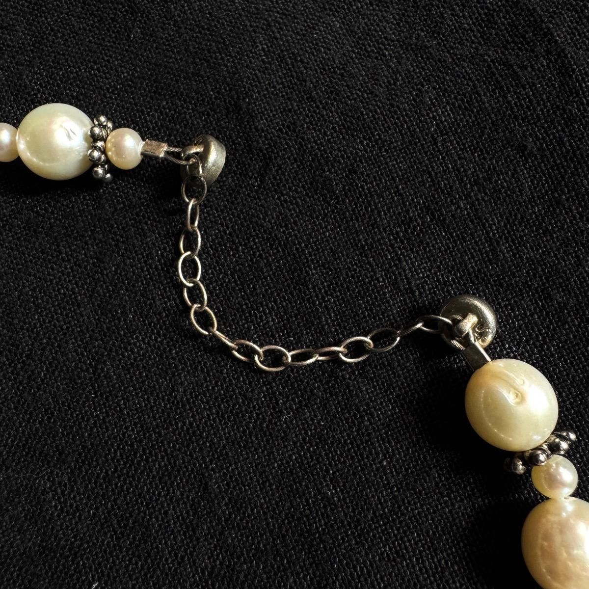 ơ С ѡ֥쥹å ޥͥåȥ饹סSilver Pearl Bracelet 