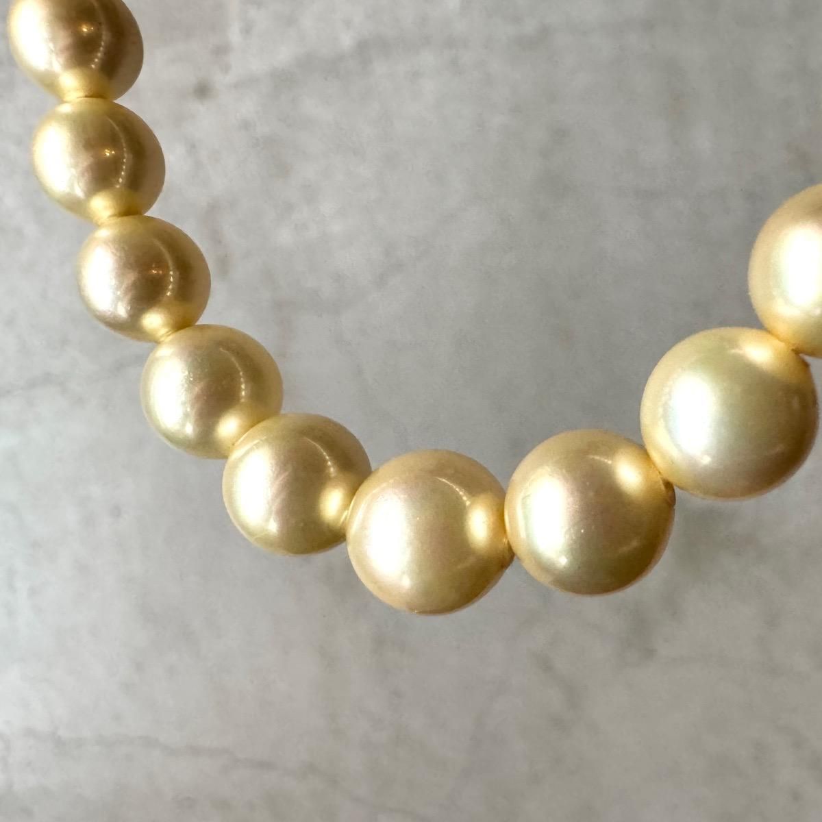 ヴィンテージ シルバー ガラスパール グラデーション ネックレス