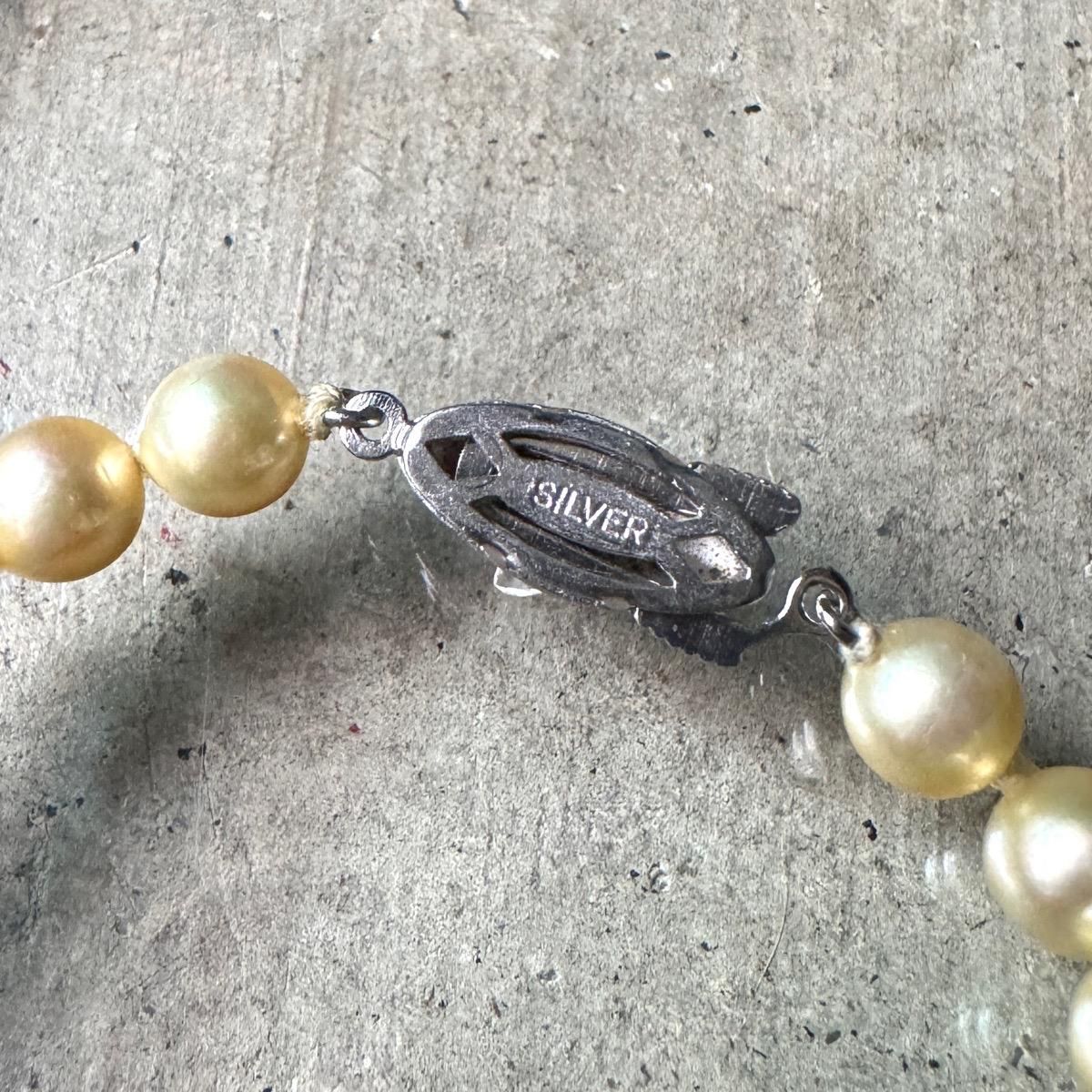 N129　翡翠　ジェイド　ヴィンテージネックレス　シルバー シトリン/ブルートパーズ シルバーネックレス(ルーペ付き/ロング
