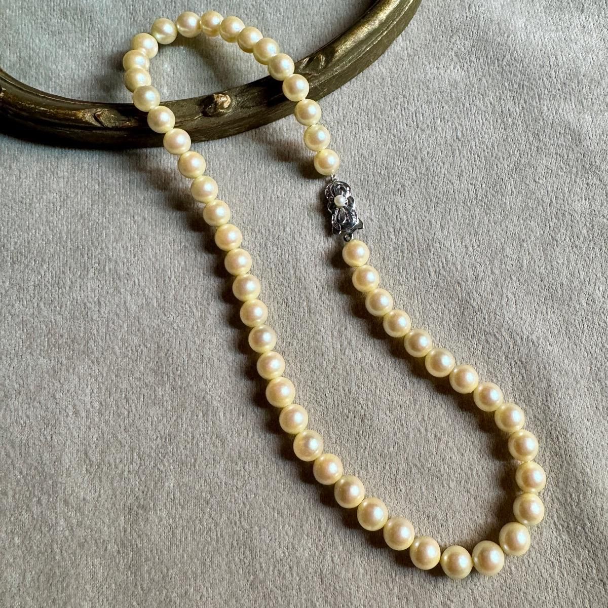 ơ С 饹ѡ ͥå쥹Silver Pearl Necklace˥ܥ󥯥饹