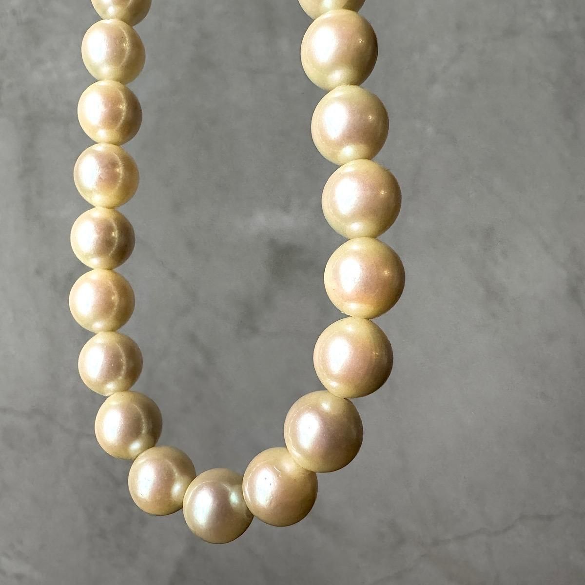 ヴィンテージ シルバー ガラスパール ネックレス（Silver Pearl