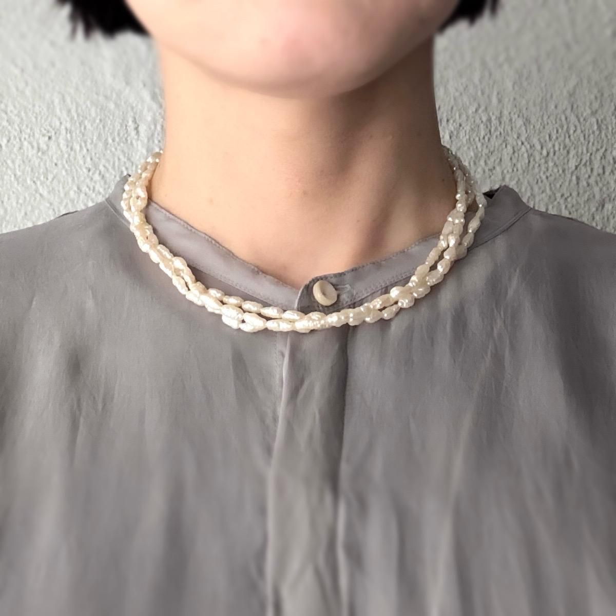 ơ С øѡ 3Ϣͥå쥹Silver Freshwater Pearl Necklace